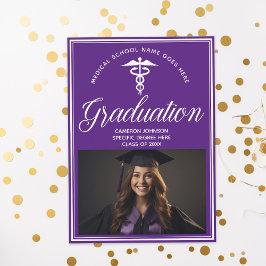 Convites Festa de Formatura de Medicina Branco Roxo Foto