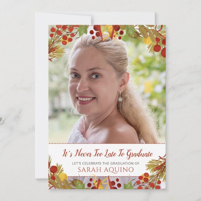 Convites Festa de formatura de Mulher Madura (Frente)