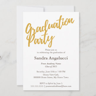 Convites Festa de formatura de Ouro Moderno Elegante