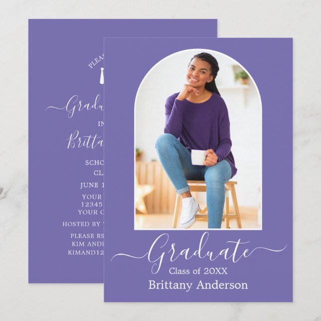 Convites Festa de formatura de Pergueiro de Arco Moderno (Frente/Verso)