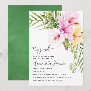 Convites Festa de formatura de praia tropical de aquarela