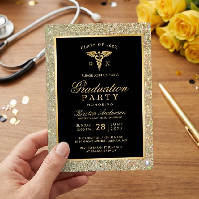 Convites Festa de formatura de Símbolo de Enfermeiro Médico (Criador carregado)