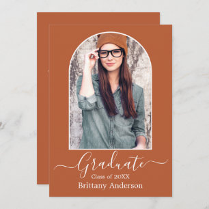 Convites Festa de formatura de Terracotta de Arch Moderno