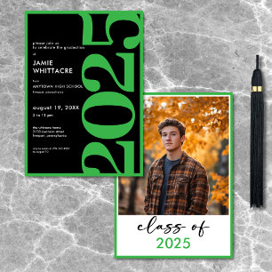Convites Festa de formatura de Tipografia Verde Mínima Mode