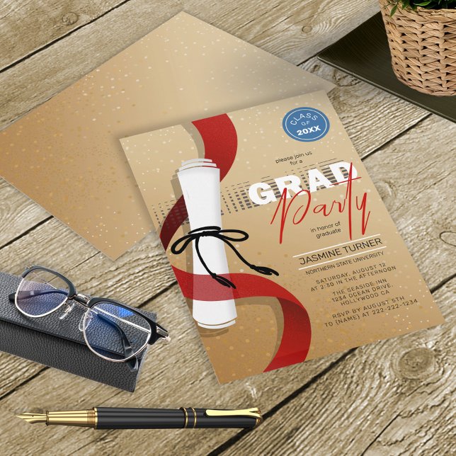 Convites Festa de formatura Diploma Scroll ID891 (Criador carregado)