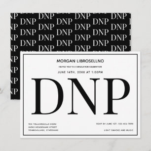Convites Festa de formatura DNP Branco Preto da Tipografia