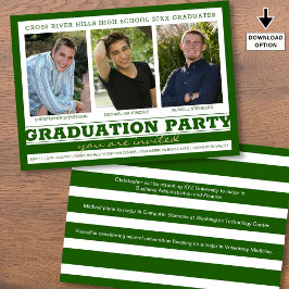 Convites Festa de formatura do grupo 3 Fotografias verde