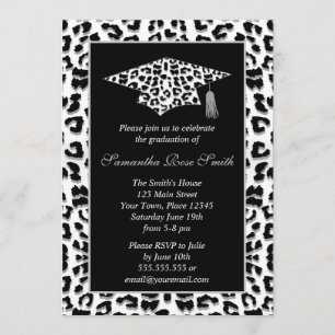 Convites Festa de formatura do impressão do leopardo de