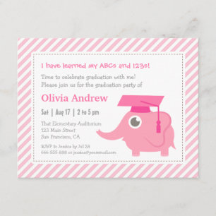 Convites Festa de formatura do jardim de infância de elefa