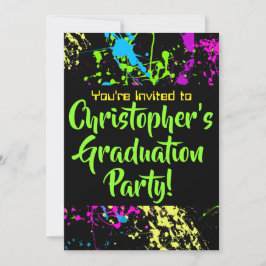 Convites festa de formatura do platter de pintura dos anos 