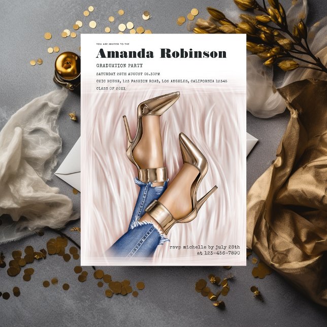 Convites Festa de formatura do show de moda em Glam Chic (Criador carregado)