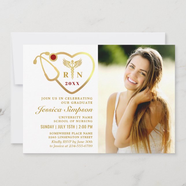 Convites Festa de formatura Dourada da Escola Branca Modern (Frente)