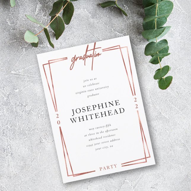 Convites Festa de formatura Dourada moderna (Criador carregado)