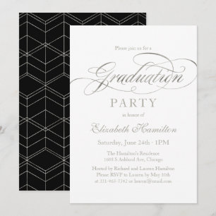 Convites Festa de Formatura Elegante com Letra Prata