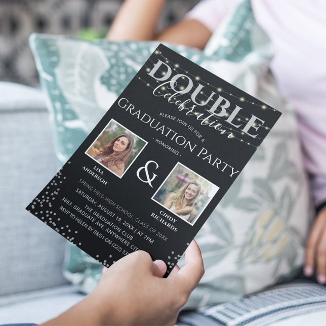 Convites Festa de formatura Elegante de Dupla Celebração (Criador carregado)