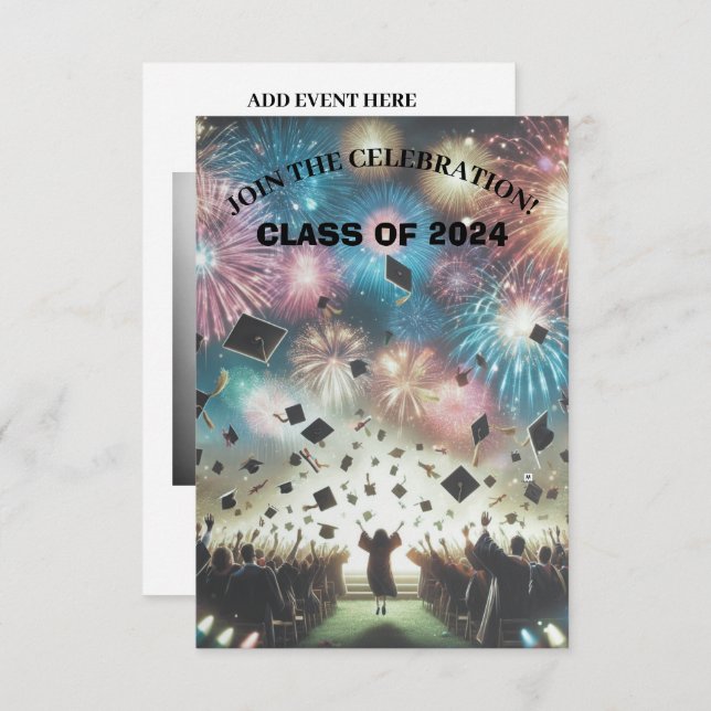 Convites Festa de formatura Elegante Moderna (Frente/Verso)