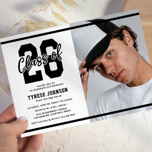 Convites Festa de Formatura em Foto Preta e Branca Moderna
