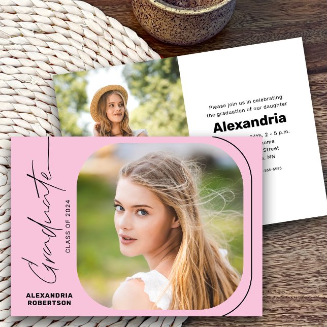 Convites Festa de Formatura em Script Moderno da Turma de 2 (Criador carregado)
