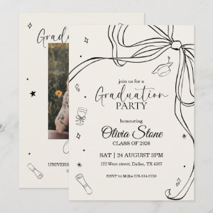 Convites Festa de Formatura Estilo Doodle Desenhada à Mão p