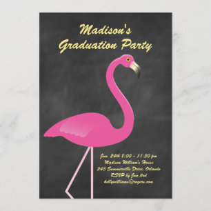 Convites Festa de formatura Flamingo - Chalkboard