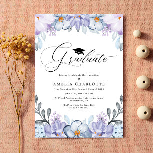 Convites Festa de formatura Floral Purple Dusty