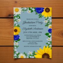 Festa de formatura Floral Rustic Sunflower Daisy