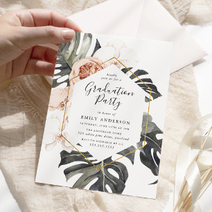 Convites Festa de Formatura Floral Tropical Boho