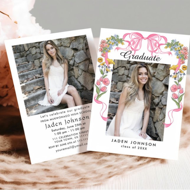 Convites Festa de formatura FOTO do Arco rosa da Tendência  (Criador carregado)