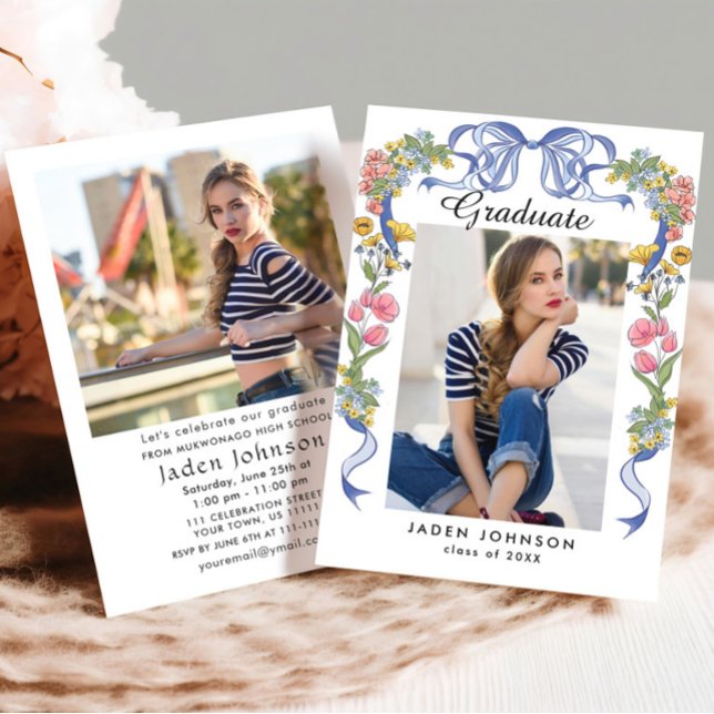 Convites Festa de formatura FOTO do Coquette 2 do Arco azul (Criador carregado)