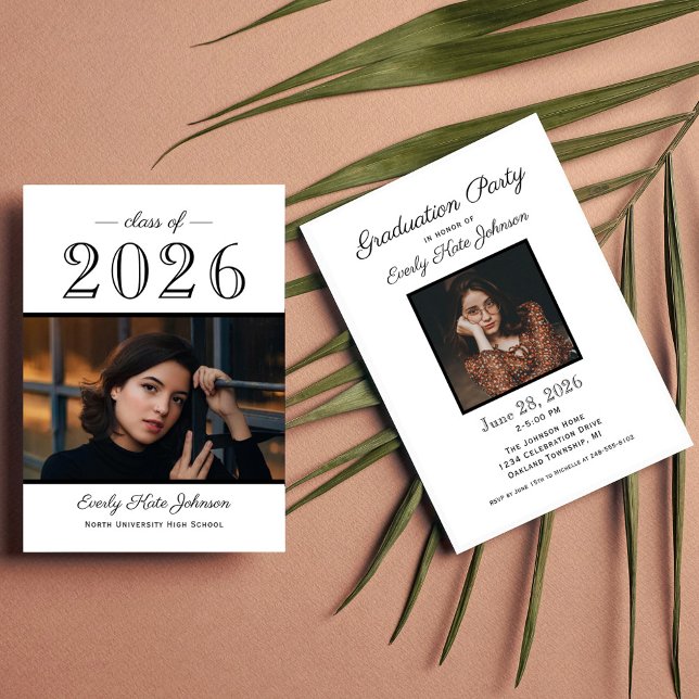 Convites Festa de Formatura Foto Preto e Branco 2026 (Criador carregado)