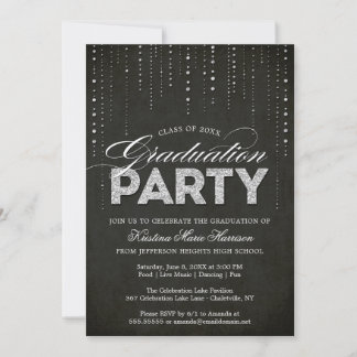 Convites Festa de formatura Glam Silver Glitter