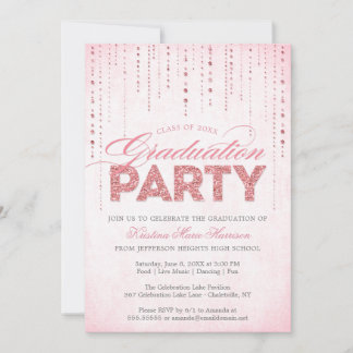 Convites Festa de formatura Glitter Rosa Girassol