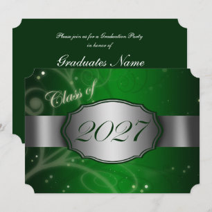 Convites Festa de Formatura Green & Silver 2027
