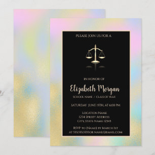 Convites Festa de Formatura Holográfica Escala de Justiça D