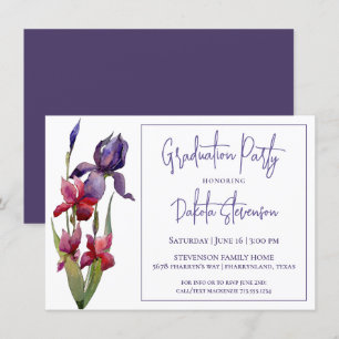 Convites Festa de formatura Iris   Flor Rosa Violeta