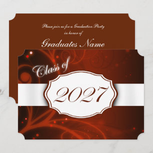 Convites Festa de Formatura Laranja e Branco 2027