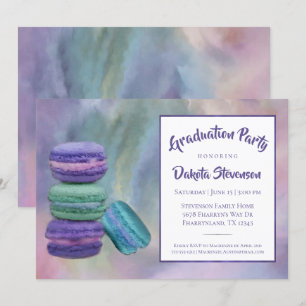 Convites Festa de formatura Macaron   Bolo de Aquarela Past
