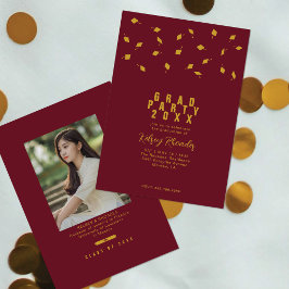 Convites Festa de Formatura Marrom e Dourada Lançamento de 