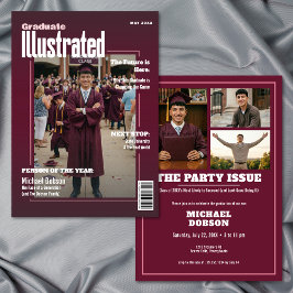 Convites Festa de Formatura Marrom Foto Revista Quatro