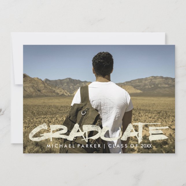 Convites Festa de formatura Masculina de Texto Moderno com  (Frente)