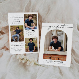Convites Festa de formatura mínima de arco com foto