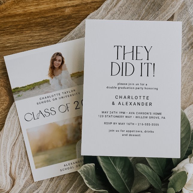 Convites Festa de formatura Mínima de Foto Moderna (Criador carregado)