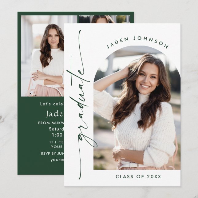 Convites Festa de formatura Mínima Moderna 2 FOTO (Frente/Verso)