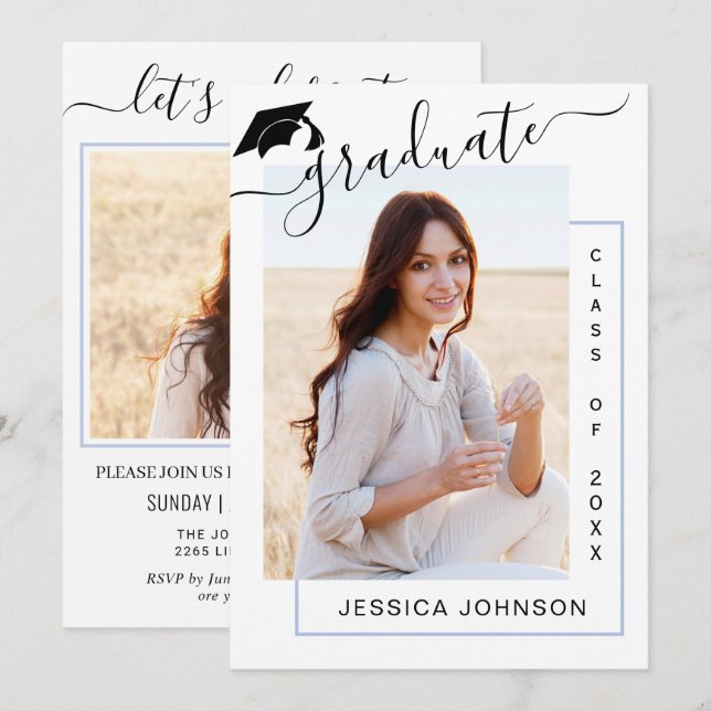 Convites Festa de formatura Mínima Moderna 2 FOTO (Frente/Verso)