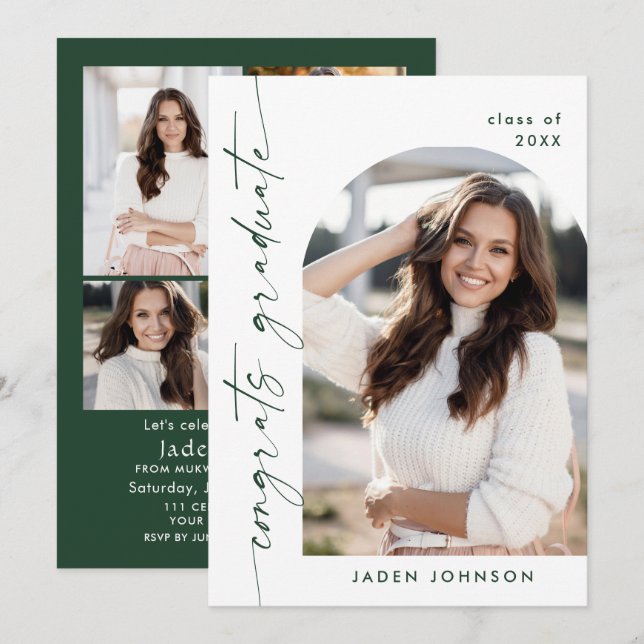 Convites Festa de formatura Mínima Moderna 5 FOTO (Frente/Verso)