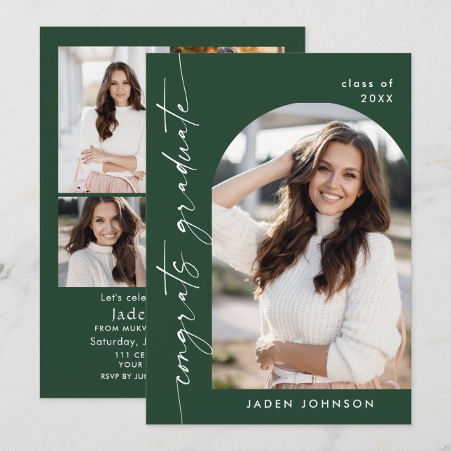 Convites Festa de formatura Mínima Moderna 5 FOTO (Frente/Verso)