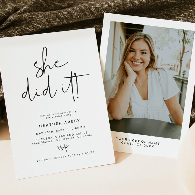 Convites FESTA DE FORMATURA Minimalista Moderna ADELLA (Criador carregado)