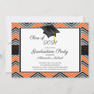 Convites Festa de formatura Modern Chevron GraduateTassel