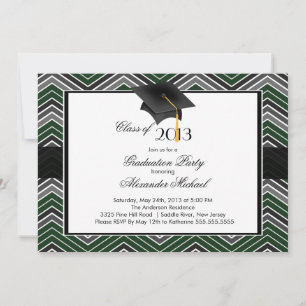 Convites Festa de formatura Modern Chevron GraduateTassel