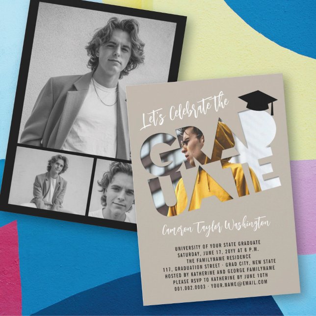Convites Festa de formatura Moderna de Fotografia de Recort (Criador carregado)